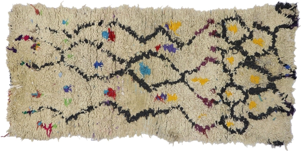 3 x 6 Vintage Moroccan Azilal Rag Rug 21594