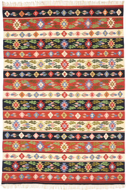 8 x 12 Vintage Romanian Oltenian Kilim Rug 78013