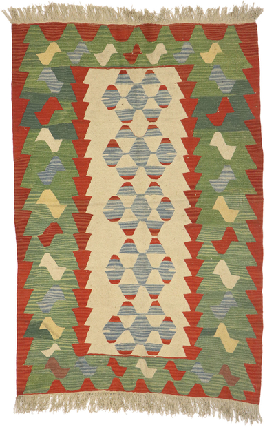 4 x 6 Vintage Persian Shiraz Kilim Rug 77977
