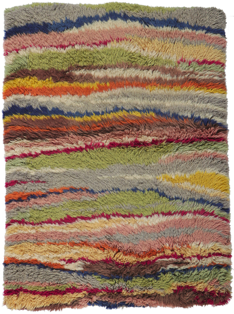4 x 5 Vintage Swedish Rya Rug 78165