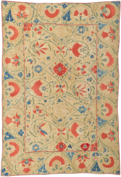 4 x 5 Antique Uzbek Nurata Suzani Tapestry 78198