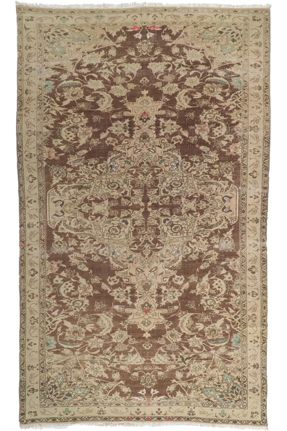 7 x 12 Antique-Worn Persian Faridan Rug 60961