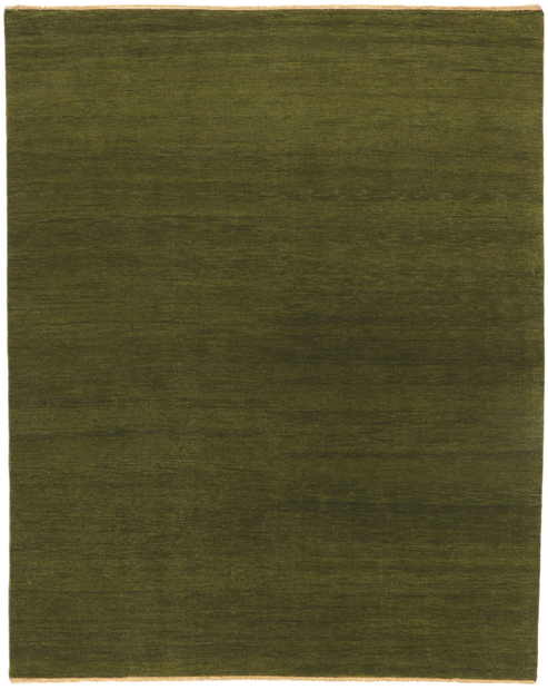 8 x 10 Solid Olive Green Modern Rug 30860