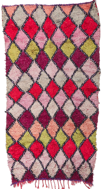 5 x 10 Vintage Boujad Moroccan Rag Rug 78362