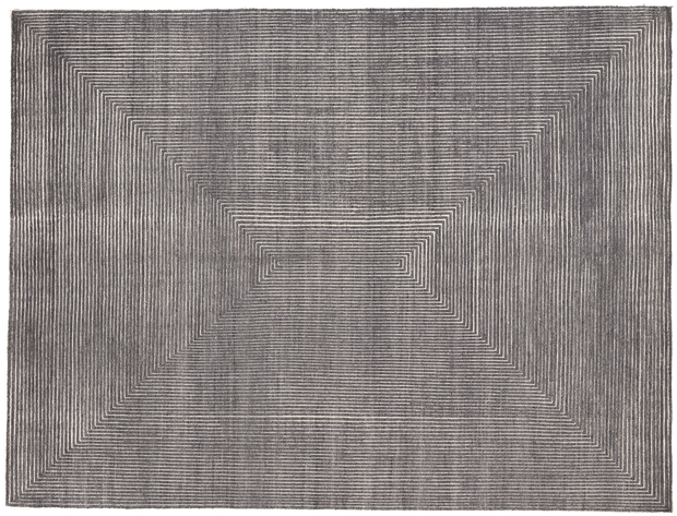 9 x 12 Modern Gray Geometric High-Low Rug 30982