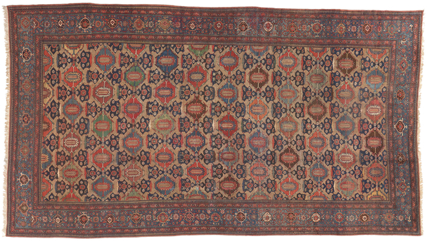 ​11 x 19 Oversized Antique Persian Bibikabad Hamadan Rug 78334