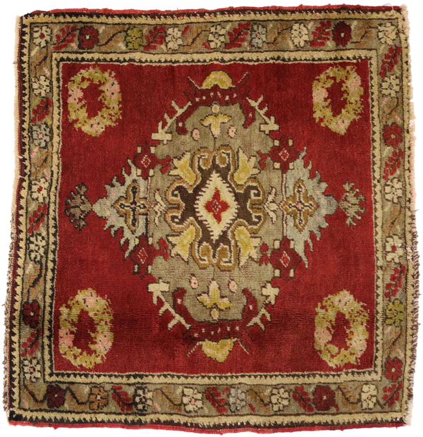 2 x 2 Vintage Turkish Yastik Rug 51461