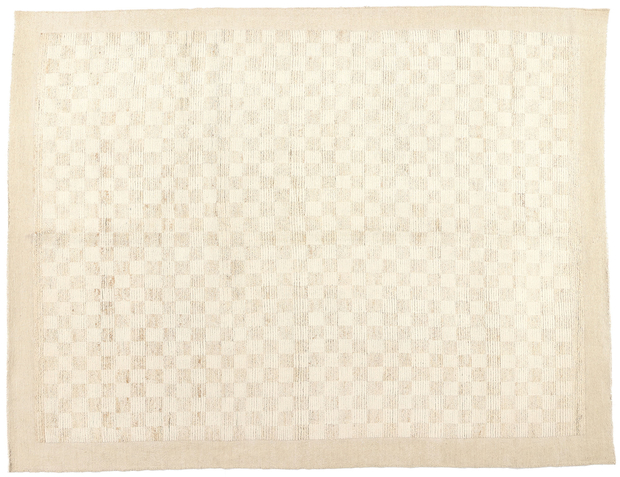 9 x 12 Modern Beige Checkered Moroccan Rug 81071
