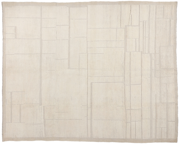 8 x 10 Organic Modern Ivory Moroccan High-Low Rug 81104