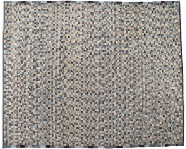 12 x 15 Modern Bauhaus Checkered Moroccan Rug 81053