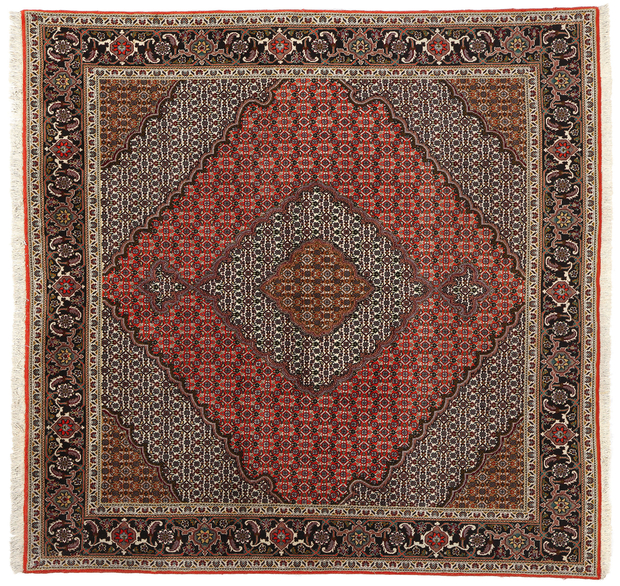 7 x 7 Square Vintage Persian Mahi Tabriz Rug 78781
