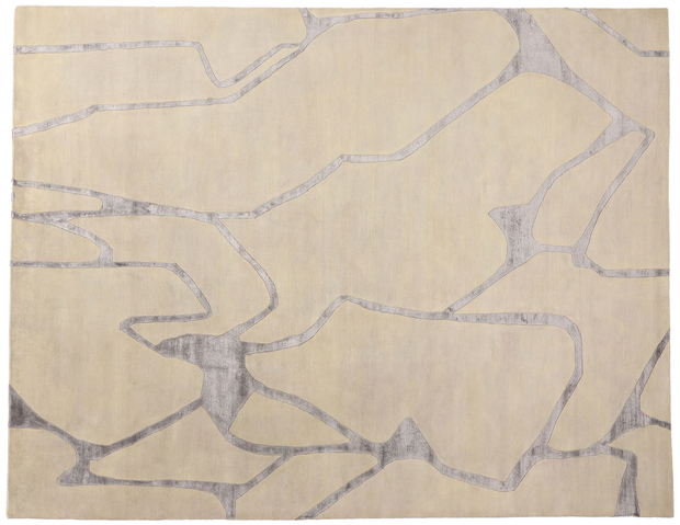 9 x 12 Contemporary Abstract Wool and Silk Rug 31015