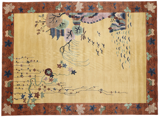 9 x 12 Modern Chinese Art Deco Pictorial Rug 31320