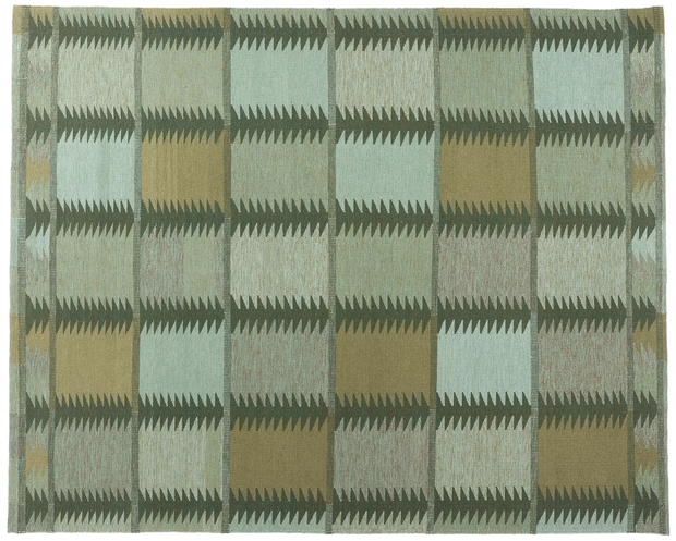 9 x 12 Scandinavian Modern Green Swedish Inspired Kilim Rug 31118