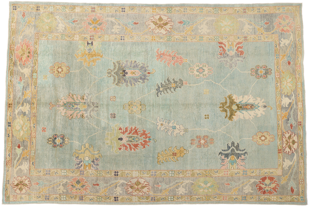 10 x 15 Modern Light Blue Turkish Oushak Rug 53963