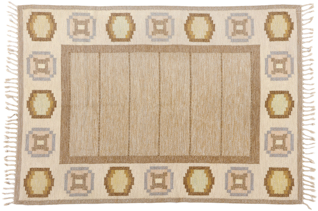 5 x 8 Ingegerd Silow Vintage Swedish Rollakan Rug 79056