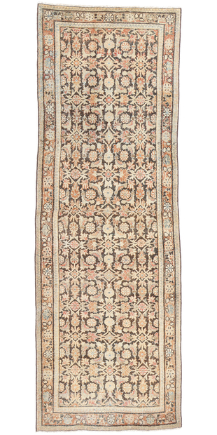 4 x 10 Distressed Antique Persian Mahal Rug Runner 61313