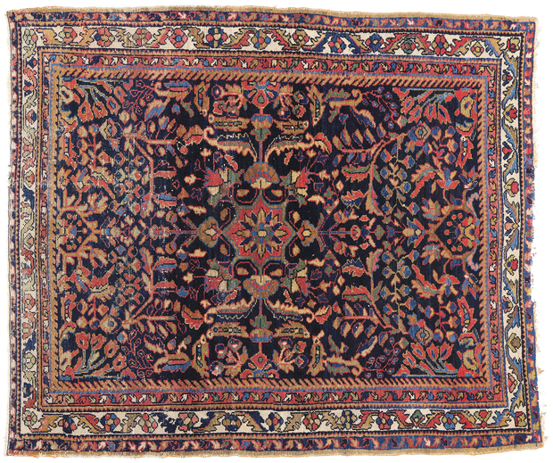 6 x 6 Late 19th Century Antique Persian Malayer Rug 79175