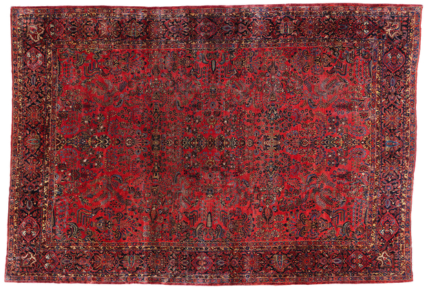 13 x 19 Oversized Antique Red Persian Sarouk Rug 79124