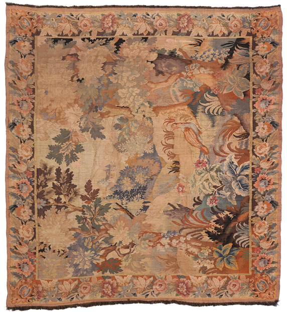 7 x 8 Late 19th Century Antique French Aubusson Tapestry 79194