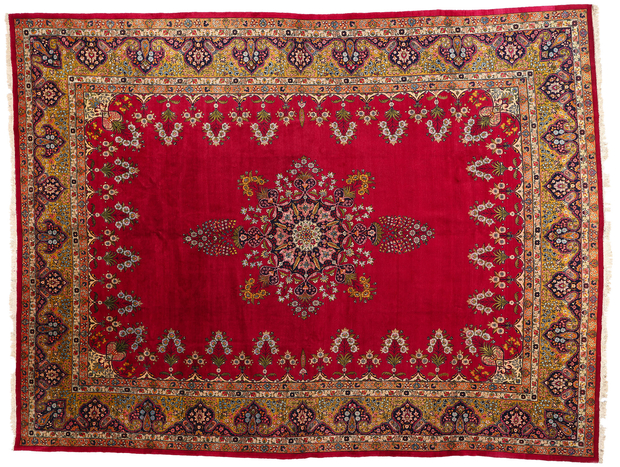 13 x 17 Antique Red Persian Mashhad Rug 79183