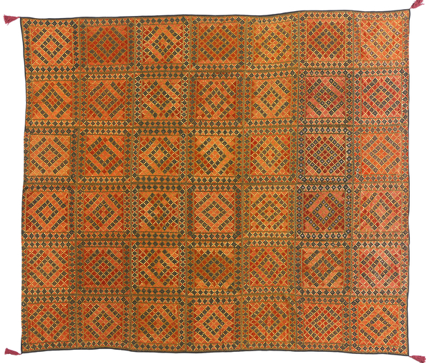 8 x 9 Antique Silk Shishedar Phulkari Textile 79206