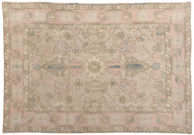 6 x 9 Vintage Muted Pastel Turkish Oushak Rug 53993
