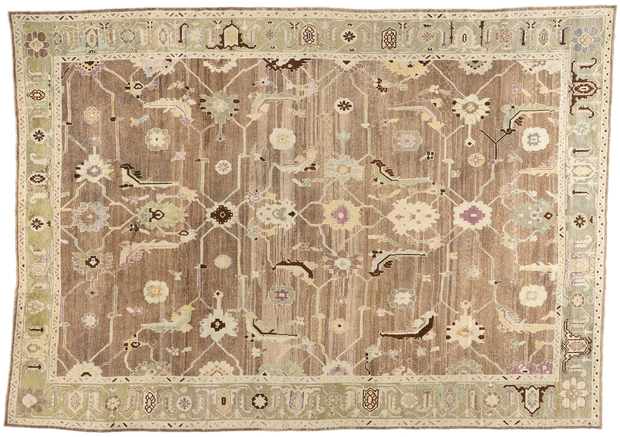 12 x 17 Modern Earth-Tone Turkish Oushak Rug 53998