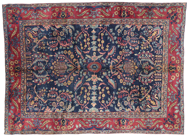 9 x 13 Antique Persian Kerman Rug 79227