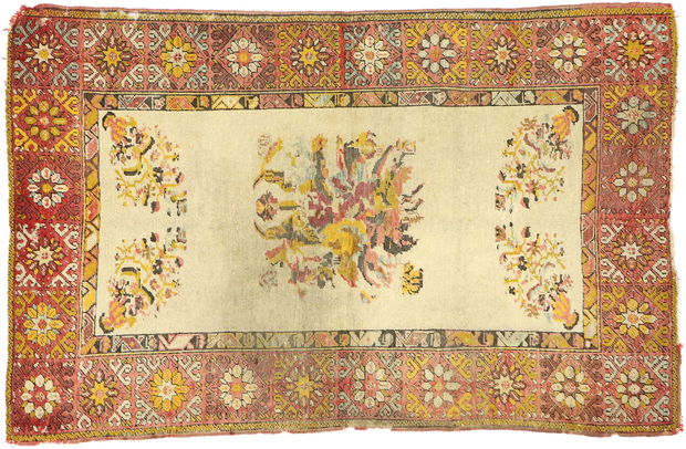 3 x 5 Vintage Turkish Oushak Rug 70870