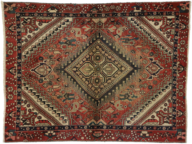 5 x 6 Vintage Persian Shiraz Rug 72118