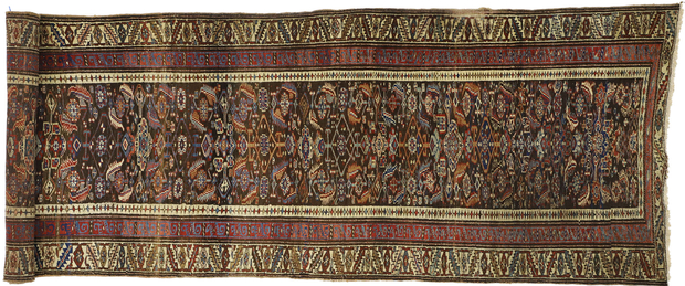 4 x 12 Antique Persian Bijar Rug 72392