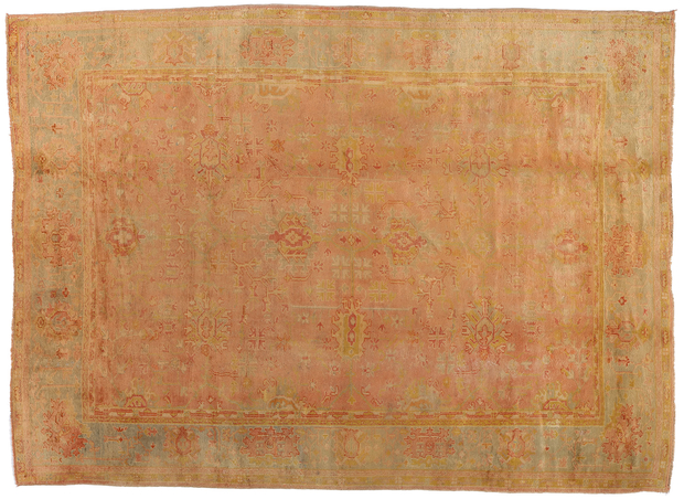 10 x 14 Late 19th Century Antique Turkish Oushak Rug 73159