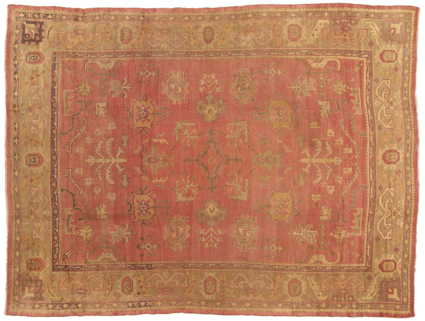 10 x 13 Late 19th Century Antique Turkish Oushak Rug 73592