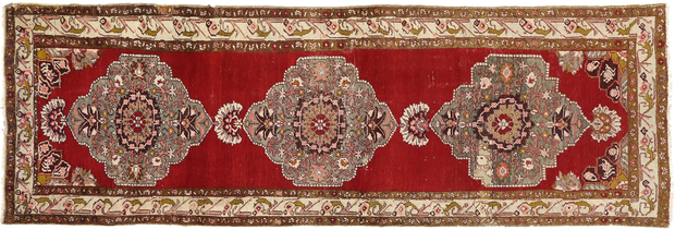 4 x 11 Vintage Turkish Oushak Rug 73636