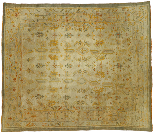7 x 9 Antique Turkish Oushak Angora Rug 73716