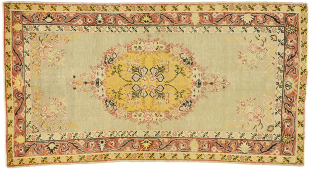 3 x 6 Antique Turkish Oushak Rug 73785