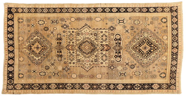 7 x 13 Antique Earth-Tone Turkestan Khotan Rug 73806