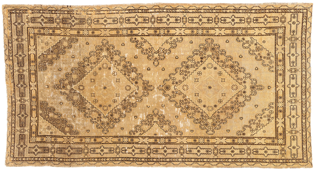 7 x 13 Antique Earth-Tone Turkestan Khotan Rug 73807
