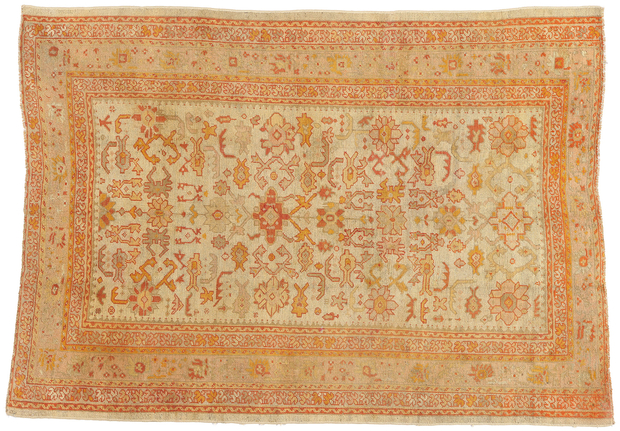 7 x 10 Late 19th Century Antique Turkish Oushak Rug 74181
