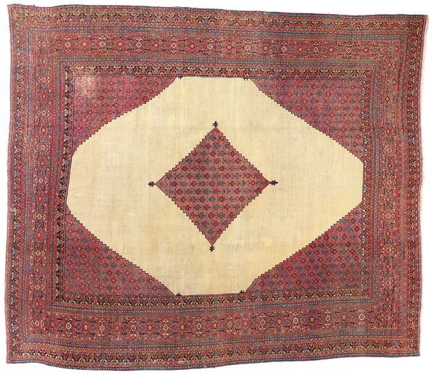 14 x 16 Late 19th Century Antique Persian Khorassan Rug 74232