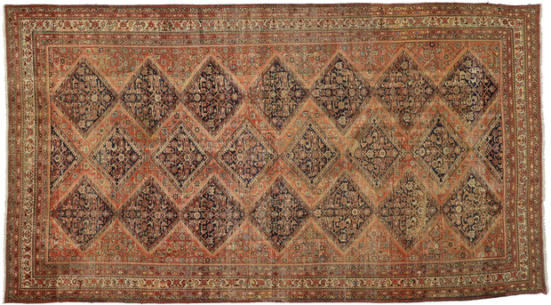 10 x 18 Distressed Antique Persian Malayer Rug 74262