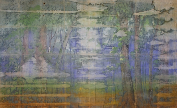 8 x 14 Antique American Abstract Painting Rug 74348