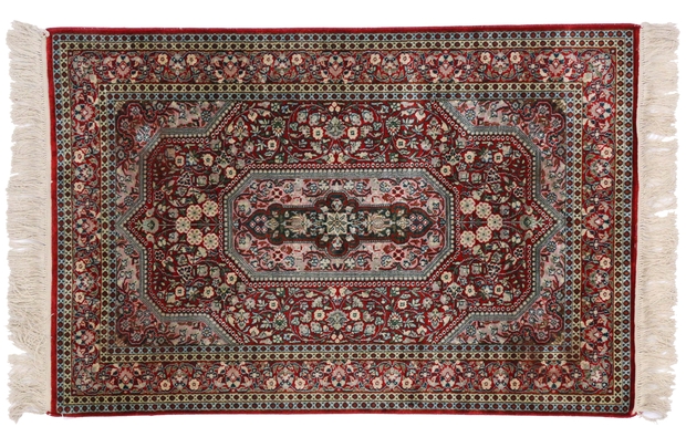 2 x 3 Vintage Persian Silk Qum Rug 74471