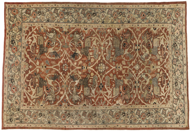 10 x 15 Late 19th Century Antique Persian Sultanabad Rug 74840