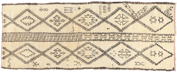 6 x 14 Vintage Judaica Moroccan Beni Ourain Rug 20046