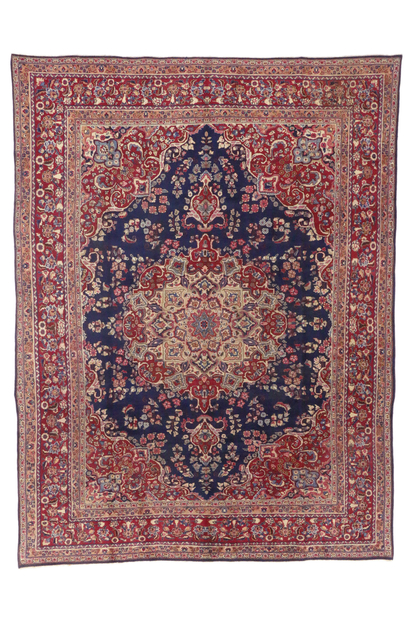 9 x 13 Vintage Persian Mashhad Rug 76253
