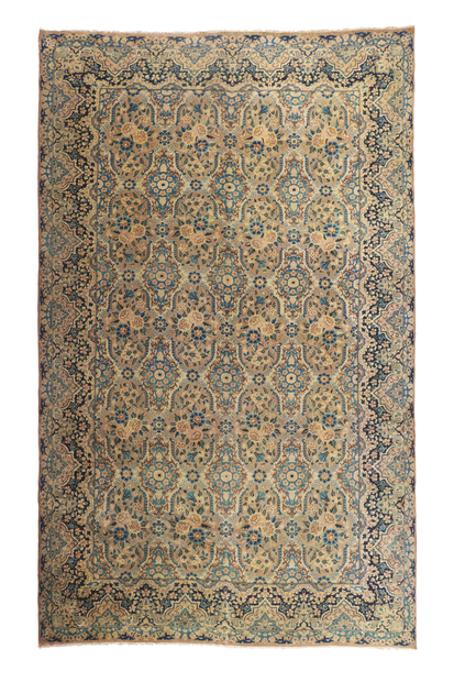 10 x 16 Vintage Persian Yazd Rug 76504