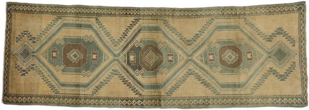 4 x 11 Vintage Turkish Oushak Rug 50351