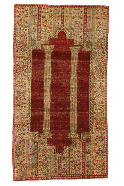 2 x 4 Antique Turkish Prayer Rug 51566